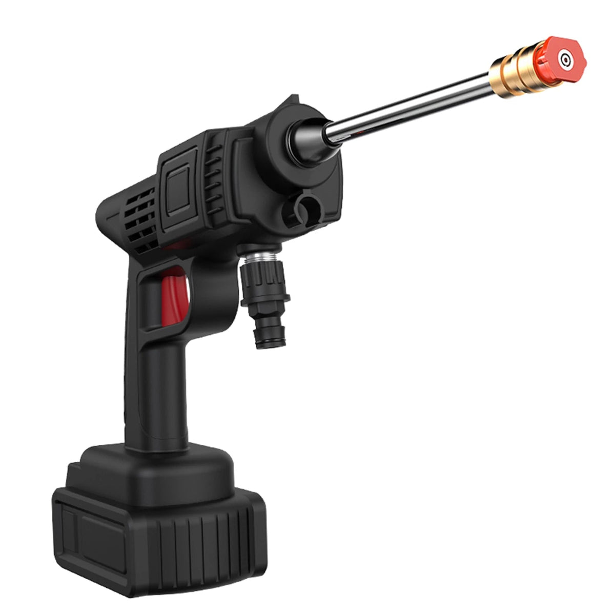Cordless car pressure washer in use